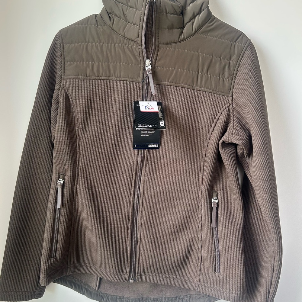 Ariat Women’s AriatTEK Cold Series Kalispell Sweater Brown Zip Sweater Jacket - Picture 3 of 11